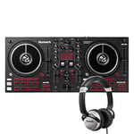 Numark Mixtrack Pro FX & HF125 Bundle – 2 Deck DJ Controller with DJ Mixer, Audio Interface and FX Paddles + Ultra-Portable Professional DJ Headphone