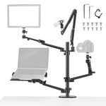 NEEWER Support de caméra aérienne avec 4 Bras perches pour Photographie, vidéo, Anneau Lumineux, Webcam, Micro Compact pour Diffusion en Direct, Diffusion en Ligne, réunion d'enseignement, DS007