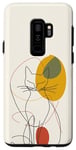 Coque pour Galaxy S9+ Minimalistic Cat Drawing Lines Phone Cover
