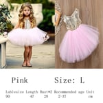 Princess Dress Baby Girl Sequins Sparkly Pink L