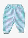 Little Green Radicals Baby Reversible Organic Cotton Pull On Trousers, Blue Moon/White