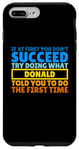 Coque pour iPhone 7 Plus/8 Plus Don amusant personnalisé pour Donald, drôle Donald