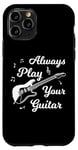 Coque pour iPhone 11 Pro Guitariste disant guitare électrique musique rock