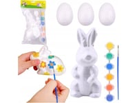 Påsk Set Påskägg Styrofoam 3St Figurine Hare Färger