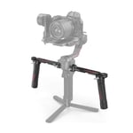 SMALLRIG RS2/RSC2 Dual Handle, Sildable Rubber Handgrip for Handheld/Low Angle Shooting, Integrated Cold Shoe Mount, 1/4''-20 Thread Holes, Locating Holes for ARRI Standard, for DJI RS 2/RSC 2-3027