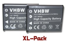 vhbw set de 2 batteries 500mAh pour appareil photo Casio Exilim EX-Z350, EX-Z550, EX-Z800, EX-N1, EX-N10, EX-N20, EX-ZS5, EX-ZS6, EX-ZS100