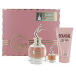 Jean Paul Gaultier Scandal 50ml Eau de Parfum, 75ml Body Lotion, 6ml Mini Parfum Gift Set for Women