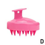 Silicone Scalp Shampoo Massage Brush Washing Massager Combs D Pink