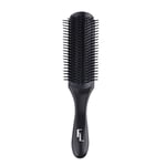 Fine Lines Brosse à cheveux 9 rangées pour homme et femme, coussin en caoutchouc noir, idéal pour les cheveux bouclés ou fins et les extensions de cheveux – Compagnon de voyage parfait – Design léger