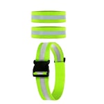 INF Refleksbånd for arm/håndledd/ben Neongrønn 3-pakning