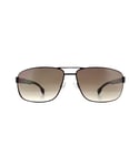 Hugo Boss Rectangle Mens Matte Brown Gradient Sunglasses Metal - One Size