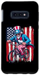 Galaxy S10e Uncle Sam Riding Bicycle 4th of July Cycling American Flag Case