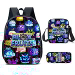 Roblox Blox Fruits Barnryggsäck 3-delad set (ryggsäck + Måltidsväska + Pennfodral) Z[HK] Product 8