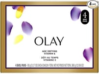 Olay Age Defying Moisturizing Anti Aging Beauty Soap Bar With Vitamin E - 4 Pack