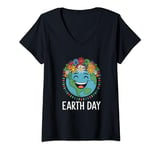 Womens Funny Go Planet Its Your Earth Day 2024 Kids Girls Earth Day V-Neck T-Shirt
