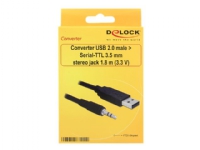 Delock Converter USB 2.0 > Serial-TTL 3.5 mm stereo jack - Seriell adapter - USB 2.0 - seriell - svart