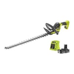 Ryobi - Taille-Haies Linea 18V - Design en Ligne - Lames 55 cm - écartement 24 mm - HedgeSweep - 1 Batterie Lithium+ 18V 2,0 Ah et 1 Chargeur 1,5 A - RY18HT55A-120