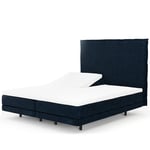Ambassadör Lean ställbar dubbelsäng / 180x200 cm / Blue velour 369 / Medium &amp; Fast / Sleep II / Ceres gavel