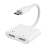 INF Usb-c 2-i-1 Adapter För Hörlurar Och Laddare