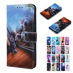 Rose-Otter for Xiaomi Mi 10 Lite/Youth 5G 2020 Case PU Leather Wallet Flip Case Card Holder Kickstand Shockproof TPU Silicone Bumper Cover Pattern Cat Tiger