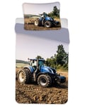 Carbotex Blå traktor - Påslakanset Junior 100×135 cm