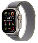 Watch Ultra 2 49mm Titanium Case with Green/ Grey Trail Loop - S/ M