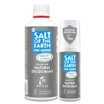 Salt of The Earth Vetivert & Citrus Deodorant Refill 500ml &Free 100ml Spray MEN