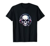 Skull With Headphones Headset Video Gamer Graphic T-Shirt