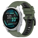 Garmin Fenix 8 AMOLED 43mm Tvåfärgat klockarmband i silikon - Grön/Svart