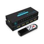 HDMI Switch 4K SGEYR HDMI Switch 5 In 1 Out HDMI Splitter Switcher 5 Ports HDMI Selector Box with Remote Support HDCP1.4 4K@30hz UHD 3D 1080P for PS4/Xbox/Fire TV/DVD Player/HDTV
