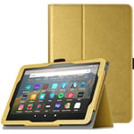 TiMOVO Folio Case for All-New Kindle Fire HD 8 Tablet (10th Generation, 2020 Release) and Fire HD 8 Plus Tablet, Slim Folding PU Leather Stand Cover Case with Auto Wake/Sleep - Gold