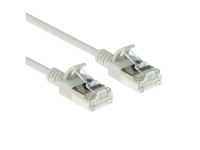 ACT Grey 0.15 meter LSZH U/FTP CAT6A datacenter slimline patch cable snagless with RJ45 connectors