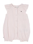 Baby Ruffle Gingham Shortall Pink Tommy Hilfiger