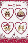Boofle One I Love Valentine's Day Large Handmade Greeting Card