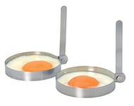 KitchenCraft Egg Rings for Frying, Stainless Steel, Non-Stick and Easy to Remove, Set of 2, 8.5cm (3.5''), Silver