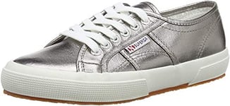 SUPERGA Women's 2750-COTMETW Low-Top Sneakers, Grey Grey 980, 9.5 UK