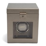 WOLF1834 Palermo Watch Winder med Smyckesförvaring Tennfärgad