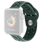 Apple Watch 9/8/7/6/5/4/3/2/1/SE - 45/44/42mm / Watch Ultra / Ultra 2 - V-Shape Ægte læder rem - Grøn
