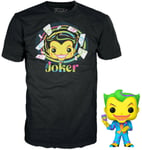 Figurine Funko Pop - Batman : Série D'animation [Dc] N°370 - Le Joker Black Light - T-Shirt (63611)