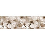 Frise de papier peint adhésive fleurs - 14 x 500 cm de Sanders&sanders beige clair