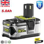 For RYOBI ONE+ PLUS RB18L50 P108 18V 5.0Ah Lithium-Ion Battery RB18L40 P104 P107