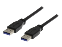 DELTACO USB3-210 - USB-kabel - USB typ A (hane) till USB typ A (hane) - USB 3.0 - 1 m - svart