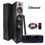 SHF80B Tower Speaker Set and AV440 Bluetooth Amplifier, Home Hi-Fi Stereo System