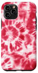 Coque pour iPhone 11 Pro Rouge Tie-Dye Spirale Tie Dye Design Red Hippie Summer Vibes