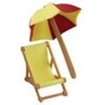 PME Handcrafted Sugar Toppers - Yellow Umbrella & Deck Chair (63 X 5
