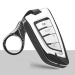 WANGLEISCC For Bmw 1 3 5 7 Series X1 X3 X4 X5 X6 M3 M5 Z4 F10 F15 F16 F20 F30 F39 F48 E90 E60 E30 G11 G30, Zinc Alloy + Leather Car Key Case -D-silver_black