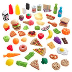 KidKraft 65-Piece Toy Food Set with Fruits and Vegetables, Pretend Play Food Set, Accessory for Kids' Kitchen and Toy Supermarket, Play Kitchen Accessories, Kids' Toys, 63510