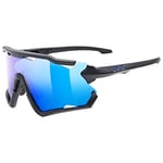 uvex Sportstyle 228 - Sports Sunglasses for Men and Women - Anti-Fog Technology - Removable Frame - Black Matt/Blue - One Size