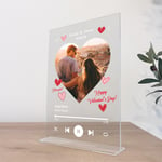 Personalised Valentines Day Photo Plaque Custom Song Plaque Boyfriend Girlfriend