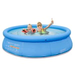 H.aetn Extra Large 850L Inflatable Pool,PVC Family Swimming Pool Kiddie Pools,Inflatable Pool For Kids Adults,Above Ground Pool With Pump Blue 173x50cm